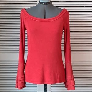 WHBM At-the-Shoulder Fitted Bell Sleeve To…